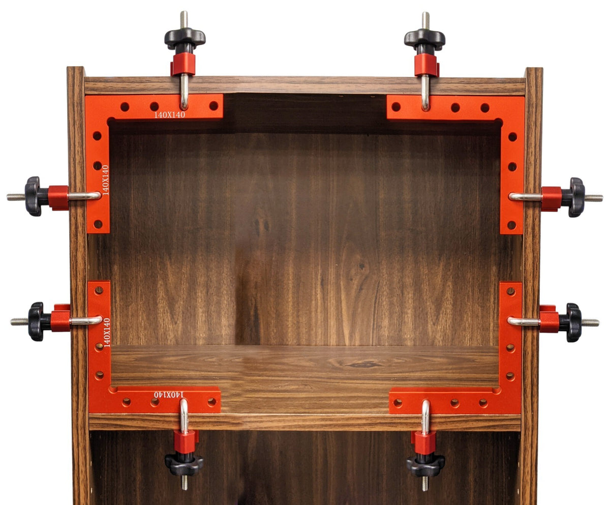 Four 90° Positioning Squares with Eight Clamps, 5.5"×5.5" Sturdy Aluminum Alloy