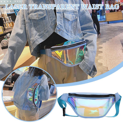 Women Clear Transparent Belt Bag Fashion Punk Fanny Waist Bag Pack Pack n W5K