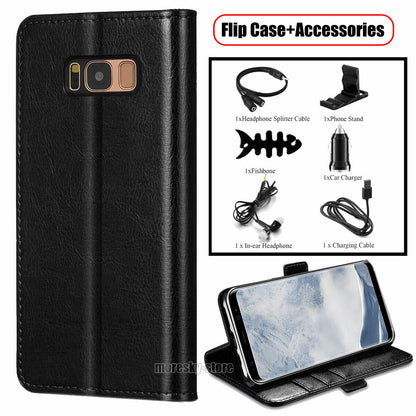 For Samsung Galaxy S8 Plus Case Leather +Tpu Wallet Flip Stand Cover Accessories