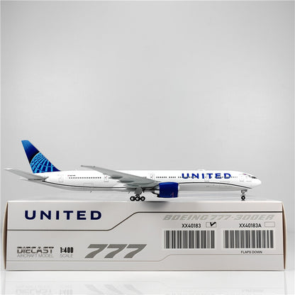 1:400 JC Wings UNITED BOEING 777-300ER Passenger Airplane Diecast Aircraft Model