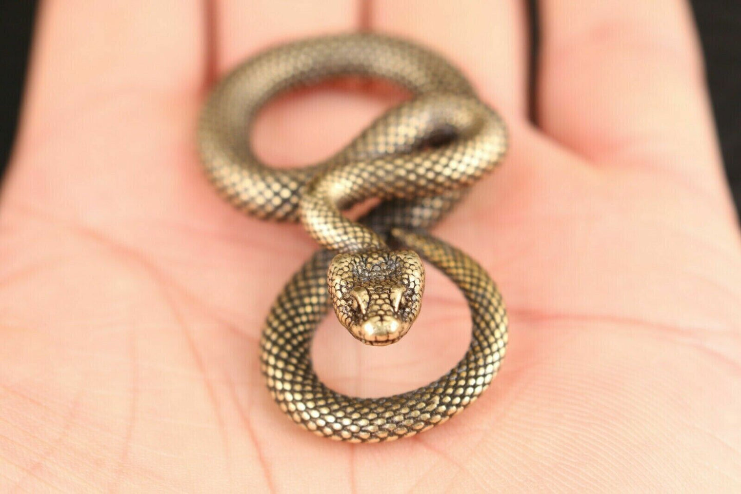 Art Rare Chinese old bronze handmade Snake Statue figure Tea Pet decoration