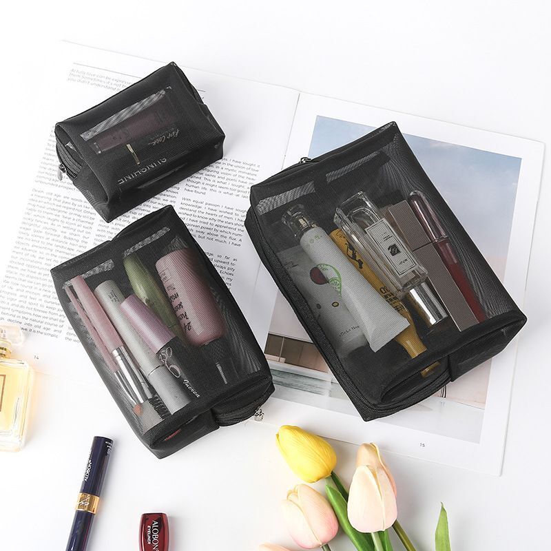 3PCS Transparent Cosmetic Bag Travel Makeup Case Zipper Organizer Storage Pouch