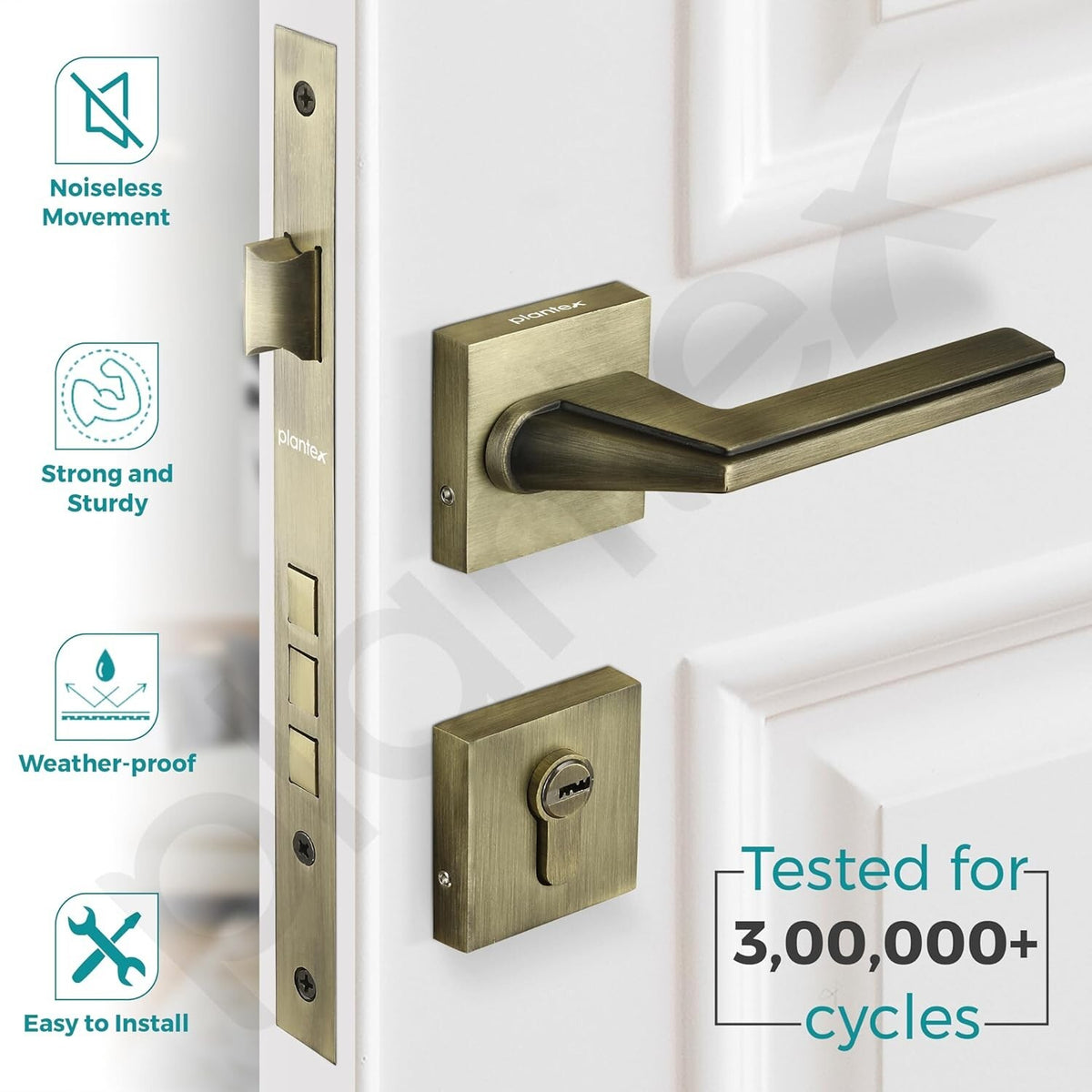 Heavy Duty Mortise Main Door Lock Set For Home With 3 Brass Keys