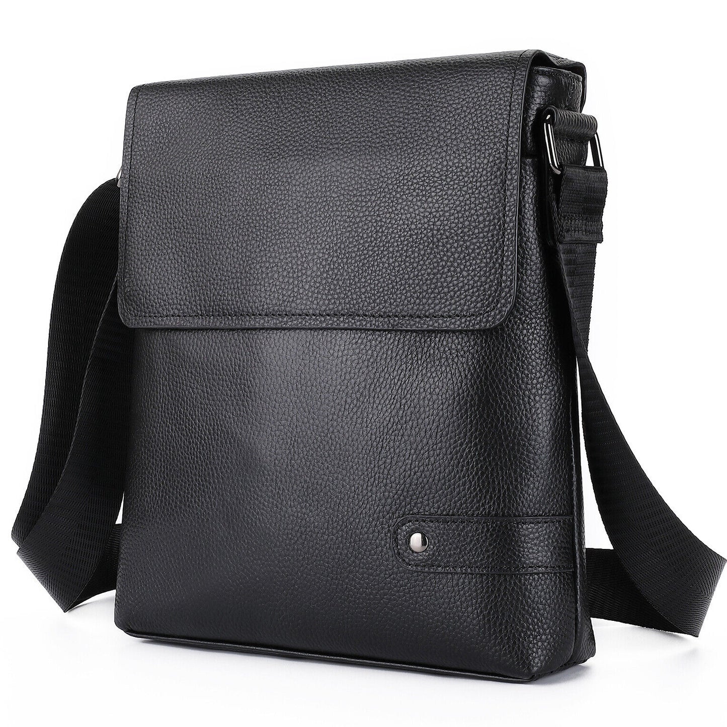 100% Genuine Leather Men's Embossing Business 8" Sling Shoulder/Messenger Bag