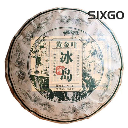 357g Yunnan Puerh Raw Tea Lceland Golden Leaves Raw Pu'er Tea Cake Pu-erh Tea