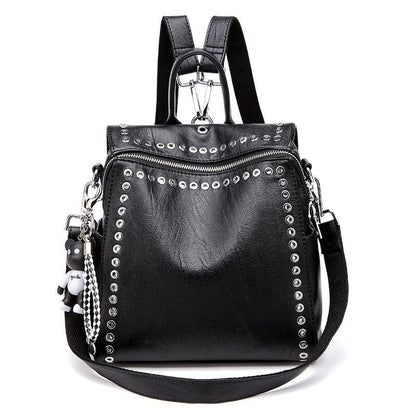 Genuine Leather Backpack Multifunctional Traveling Schoolbag 23*12*24/27*13*27CM
