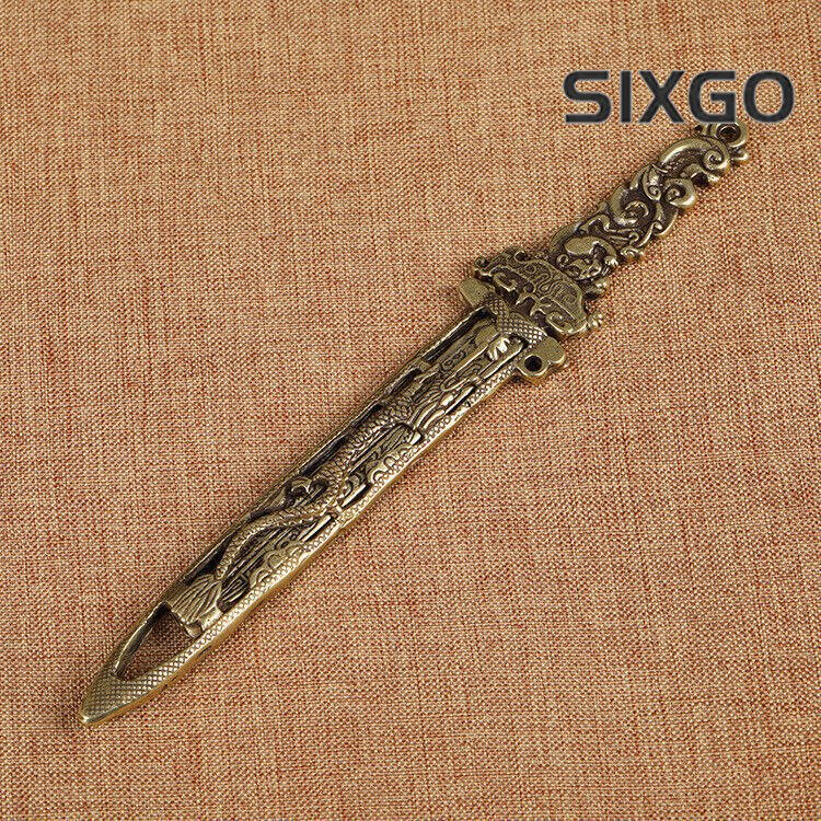 Brass sword Statue Sculpture Home Decor Gift Tabletop Figurine