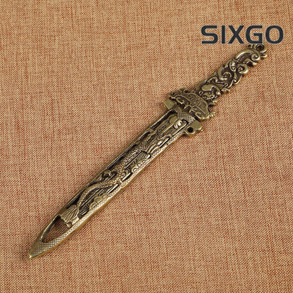 Brass sword Statue Sculpture Home Decor Gift Tabletop Figurine
