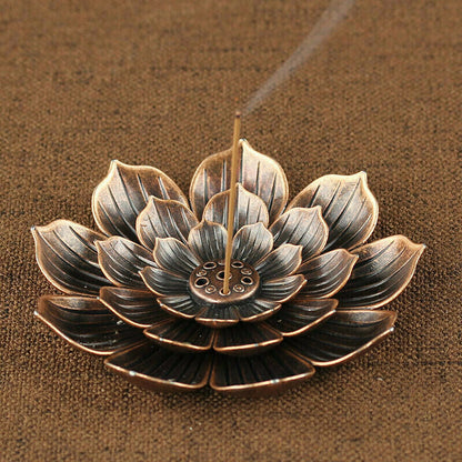 3.3inch New Buddhism Lotus Line Incense Plate Coil Base Incense Burner Holder