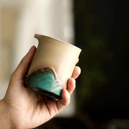 Handpainted Mountain Ceramic Tea Pitchers Chahai Gongdaobei