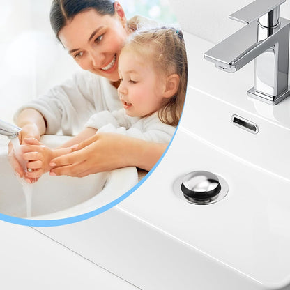 Universal 3 in 1 Bathroom Sink Drain Strainer,Pop up Bathroom Sink Stopper with