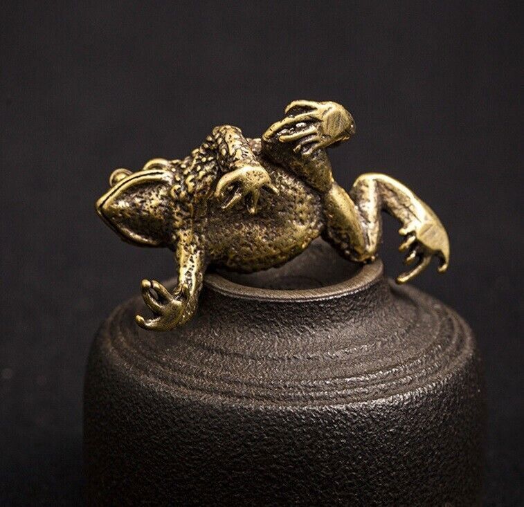 Toad Animal Brass Statue Small Sculpture Tabletop Figurine Home Decor Gifts hot