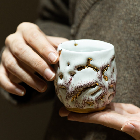 Novelty Ceramic Tea Cup Shinoyaki Teacup