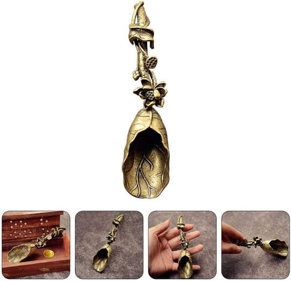 Brass Tea Scoops Vintage Measuring Coffee Scoops Coffee Bean