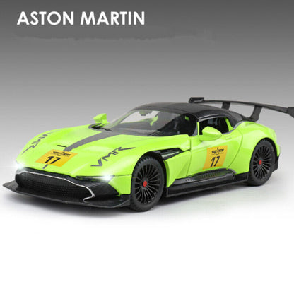 1:22 Aston Martin GT Diecast Model Toy Car Collection Vehicle Sound Lights Gift