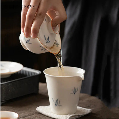 Chinese Hand Painted Ceramic Tea Tureen Teacup Travel Portable Gaiwan