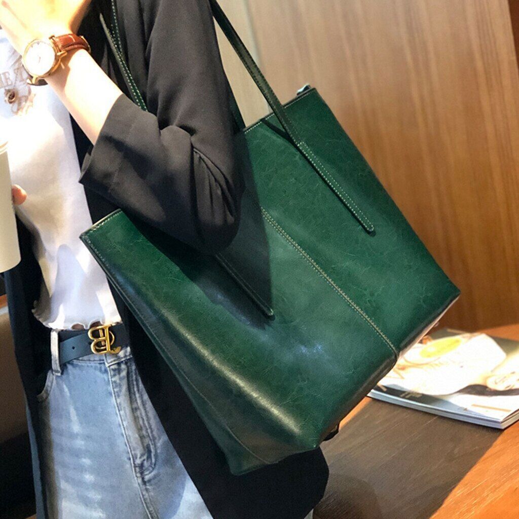 Genuine Leather Handbag Women Office Female Tote Big Shoulder Bags