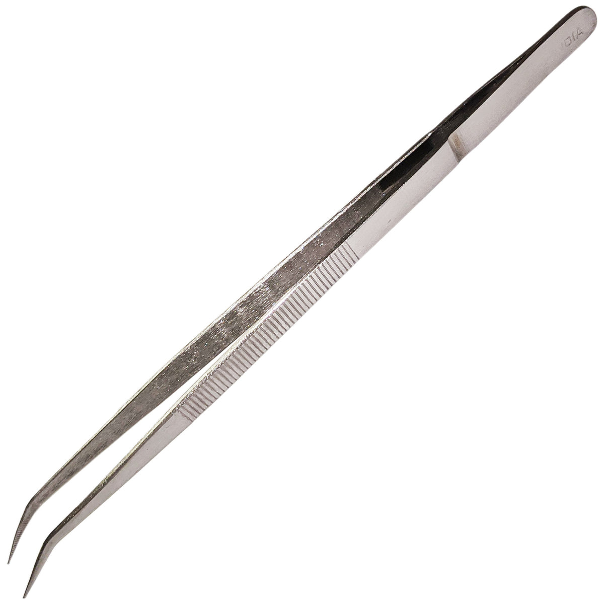 7-inch Curved Tweezers with Fine Serrated Points, Stainless Steel