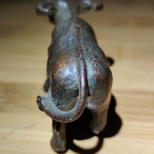 Fortune Chinese copper fortune ox cow figure Statue tea pet table decoration