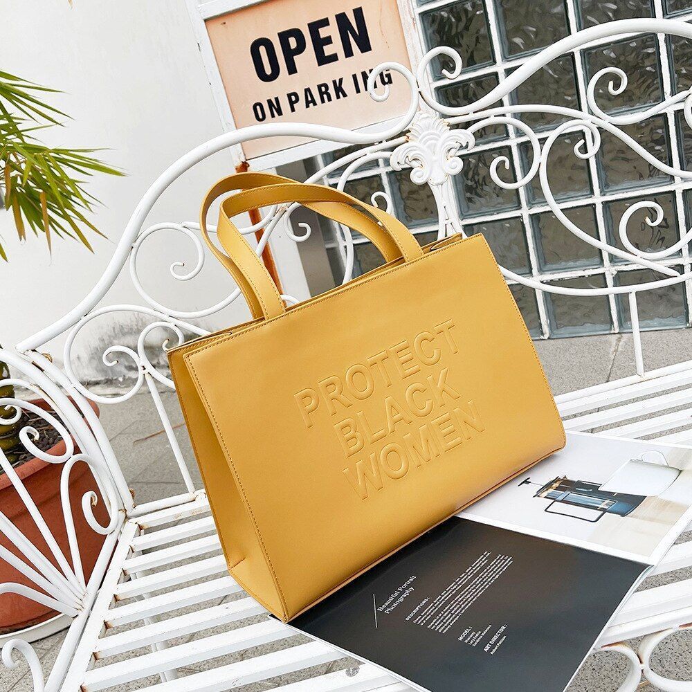 Black Tote Shoulder Bag Shopping Purses Shopper Handbag 37*27*13 CM/ 19*13*10 CM