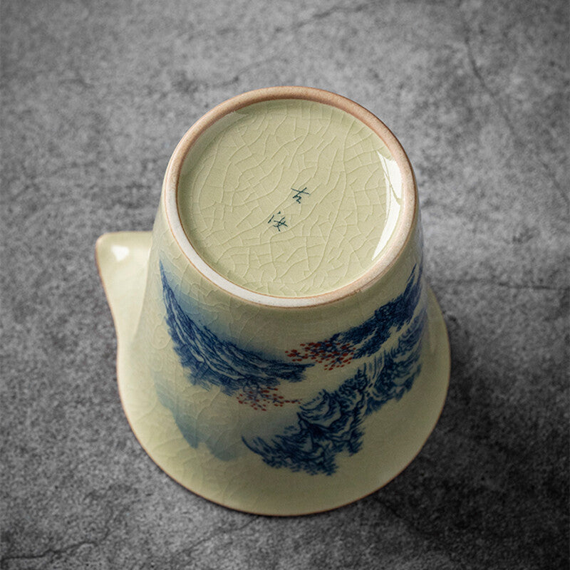 Landscape Ceramic Opening Pottery Cup Chinese Kung Fu Tea Zen Tea Sea Teacup