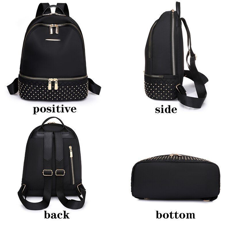 Retro Backpack Oxford Anti Theft Multi Pockets Shoulder School Bags 26*12*32 CM