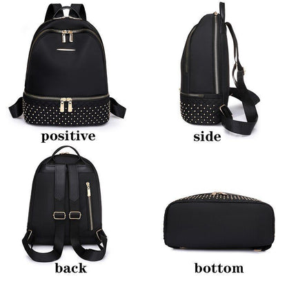 Retro Backpack Oxford Anti Theft Multi Pockets Shoulder School Bags 26*12*32 CM