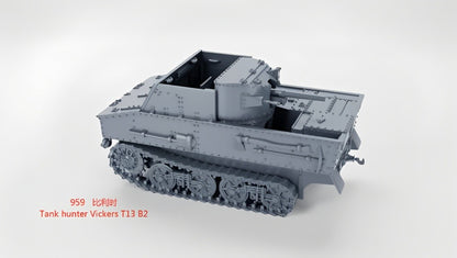 3D Printing 1/72 Belgian Tank hunter Vickers T13 B2 Unpainted