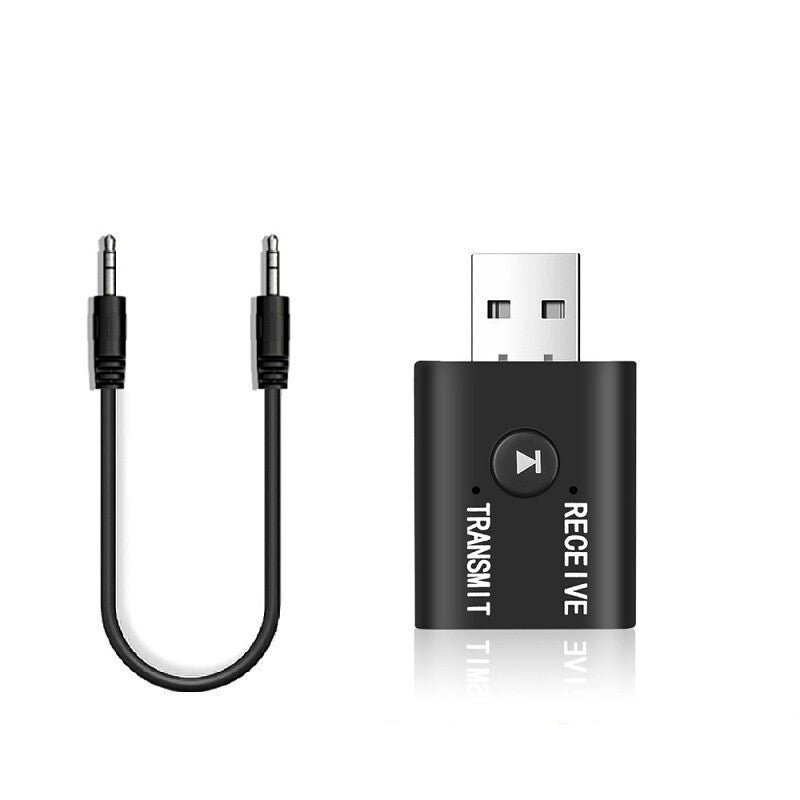 Bluetooth 5.0 2in1 Transmitter Receiver Car Wireless Audio Adapter USB 3.5mm Aux