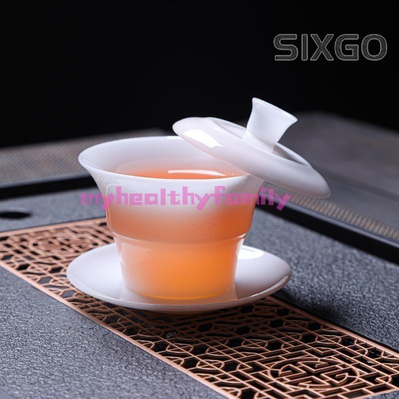 Ice Jade Porcelain Tea Set Ultra Thin Tire Gaiwan White Porcelain Tea Infuser
