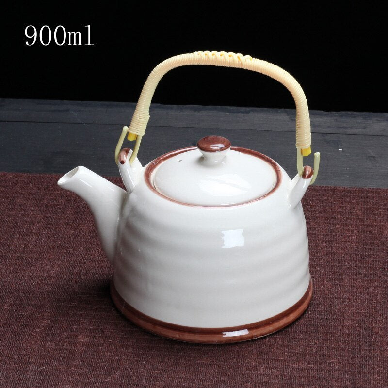 900ml China Porcelain Teapot With Strainer Net High Capacity Tea Pot For Hotel