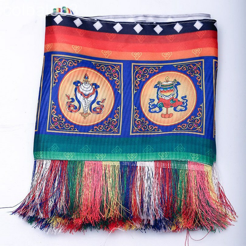 4.6m 181inch New Printed Tassel Eight Auspicious Curtain Decoration