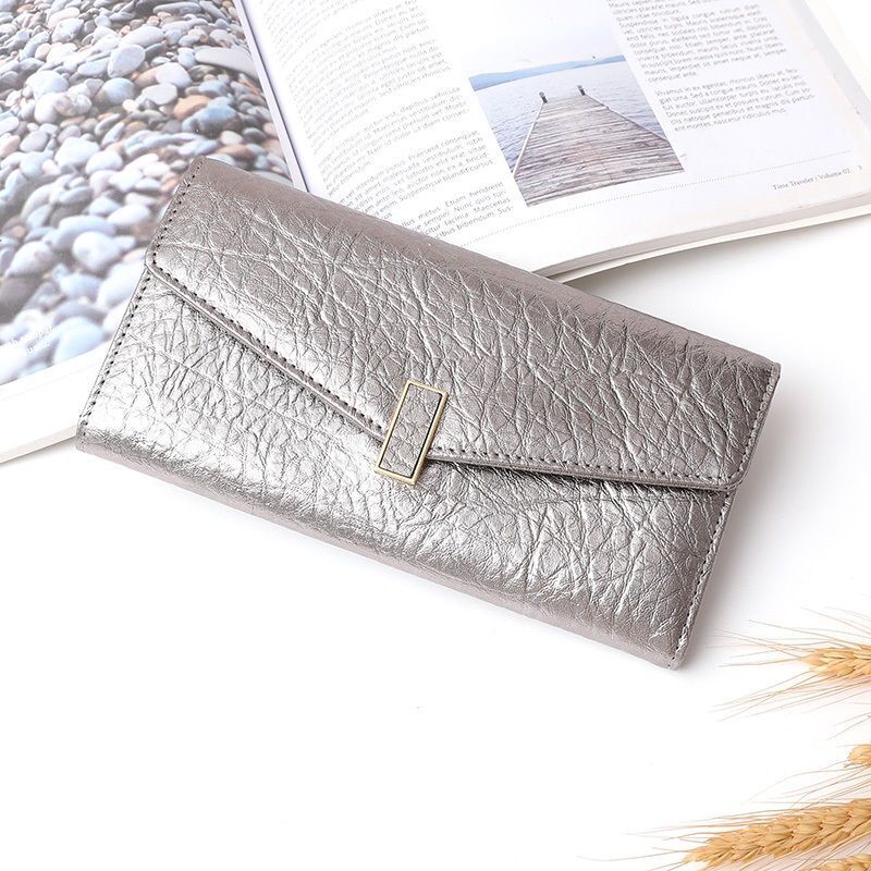 Genuine Leather Wallet Long Purse Clutch Bag 10*19*2.5cm Black Blue Wallets 1PC