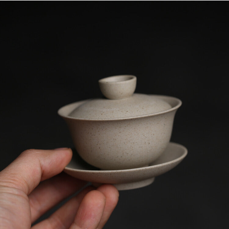 Small Gaiwan Ceramic Tea Cup Covered Bowl With Saucer Lid Chinese Tureen Pottery