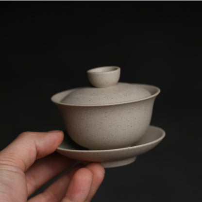 Small Gaiwan Ceramic Tea Cup Covered Bowl With Saucer Lid Chinese Tureen Pottery