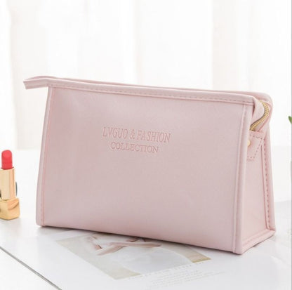 Large Cosmetic Bag Synthetic Leather Waterproof Zipper Makeup Traveling Case 1PC