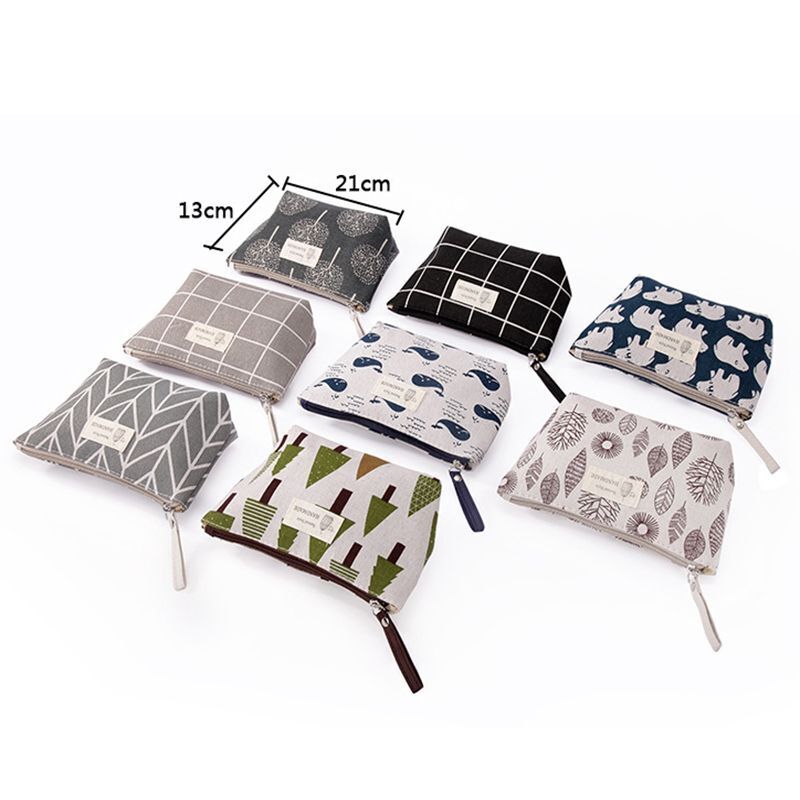 Plaid Printing Cosmetic Bag Makeup Case Organizer Bag Travel Tote Pouch Bags 1PC