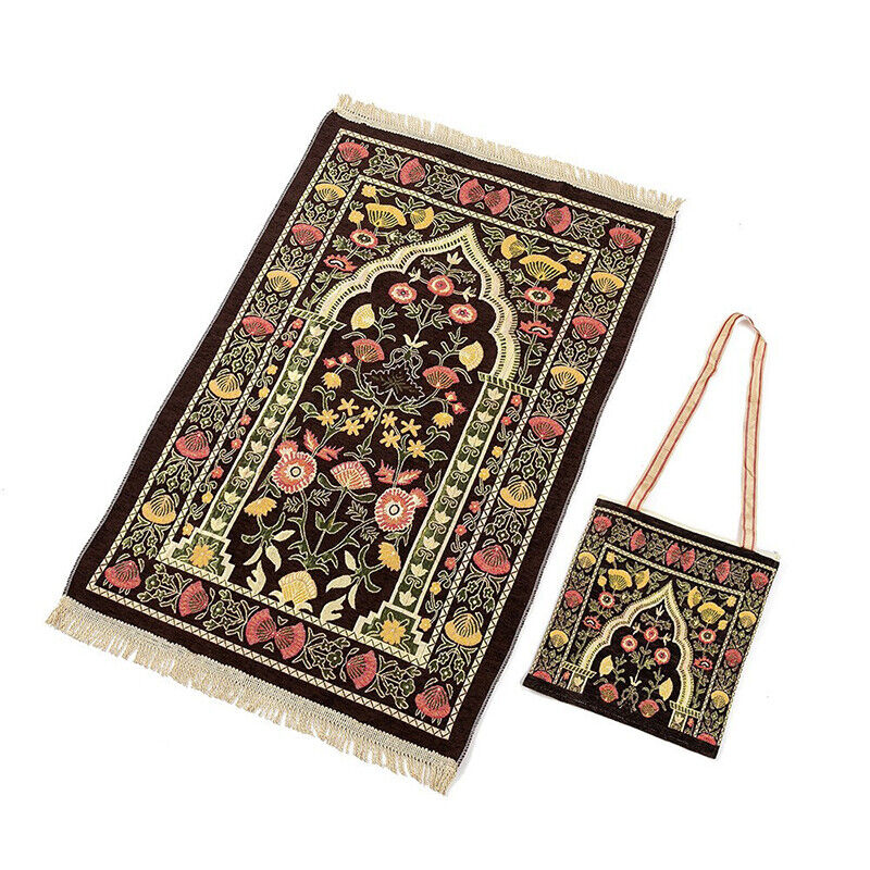 Pilgrimage Carpet Muslim Rug With Bag Kneeling Liturgical Blanket Worship Mat