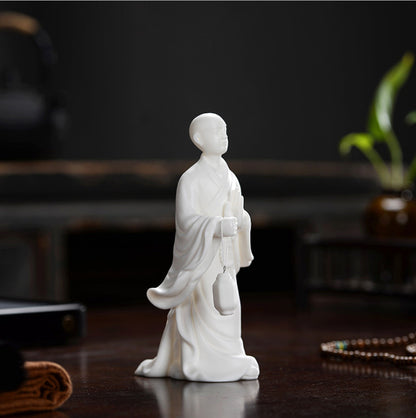 Taoism Style Tea Pet Home Table Decoration Zisha Porcelain Monk With Light New