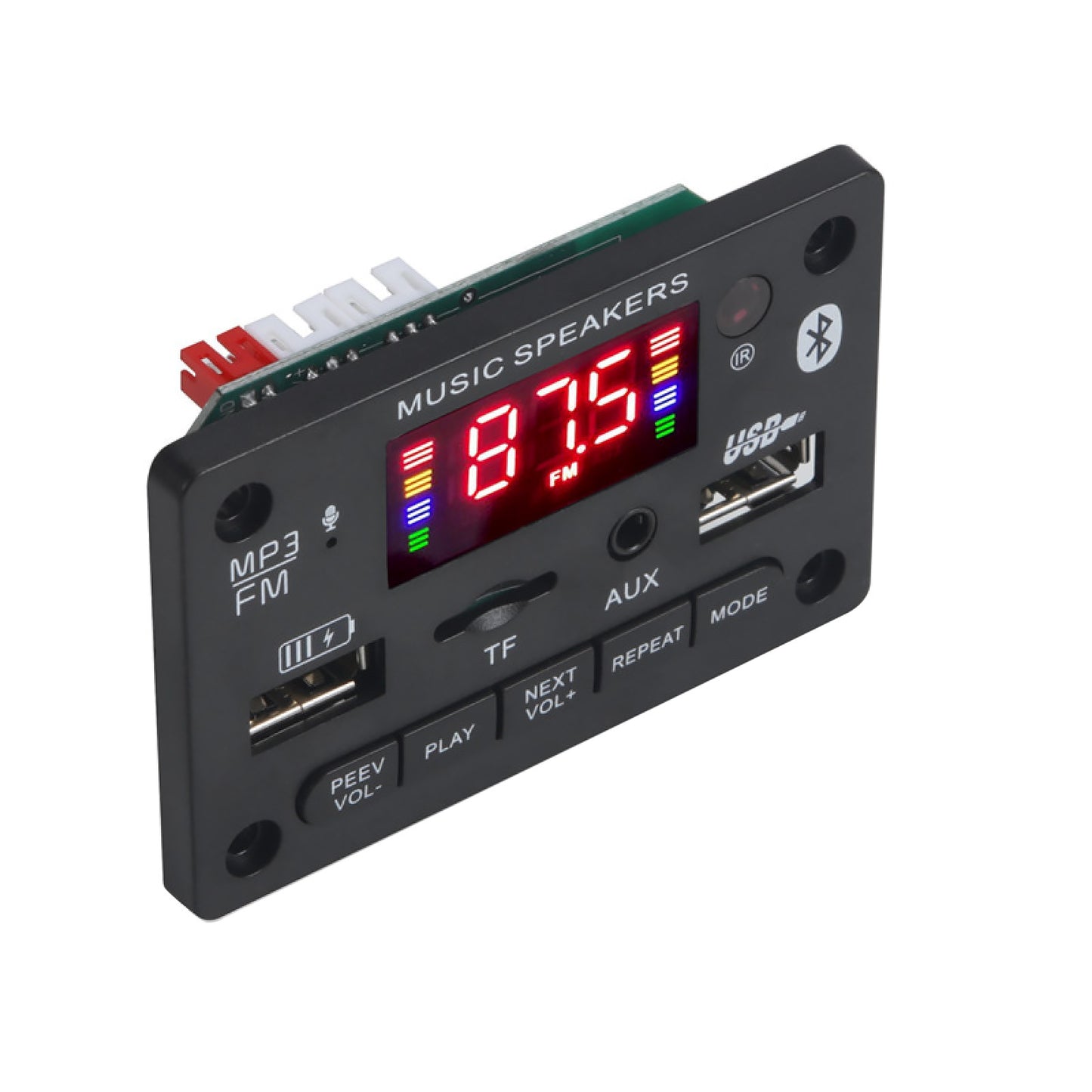 FM Bluetooth Car Audio MP3 Decoder Board With Remote Control & 4* Cable Core
