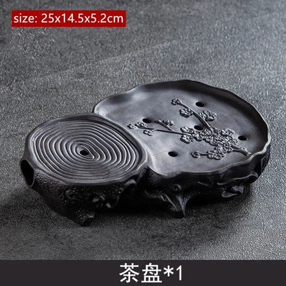 Purple Clay Tea Tray Water Storage Type Tea Sea Zisha Pot Bearing Tea Set Trays