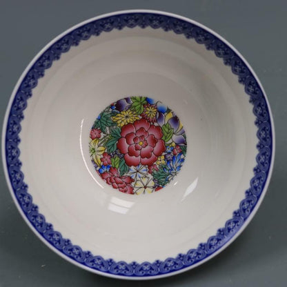 Chinese Jingdezhen Porcelain Blue and White Famille Rose Bowl