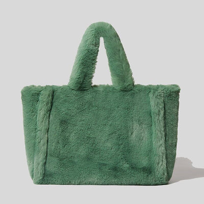 Women's Bag Fur Lady Shoulder Handbag Plush Warm Winter Bags Women