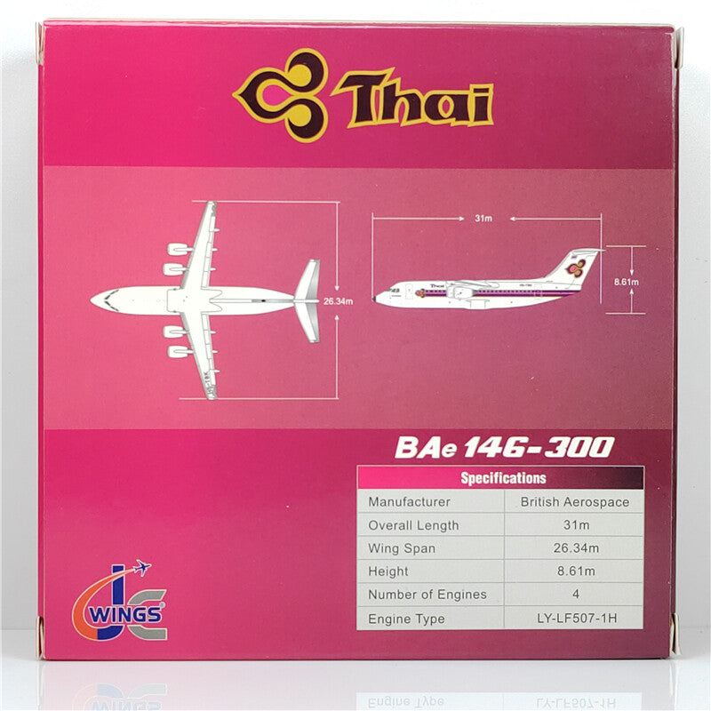1:400 JC Wings Thai BAe 146-300 Passenger Plane Airplane Diecast Aircraft Model