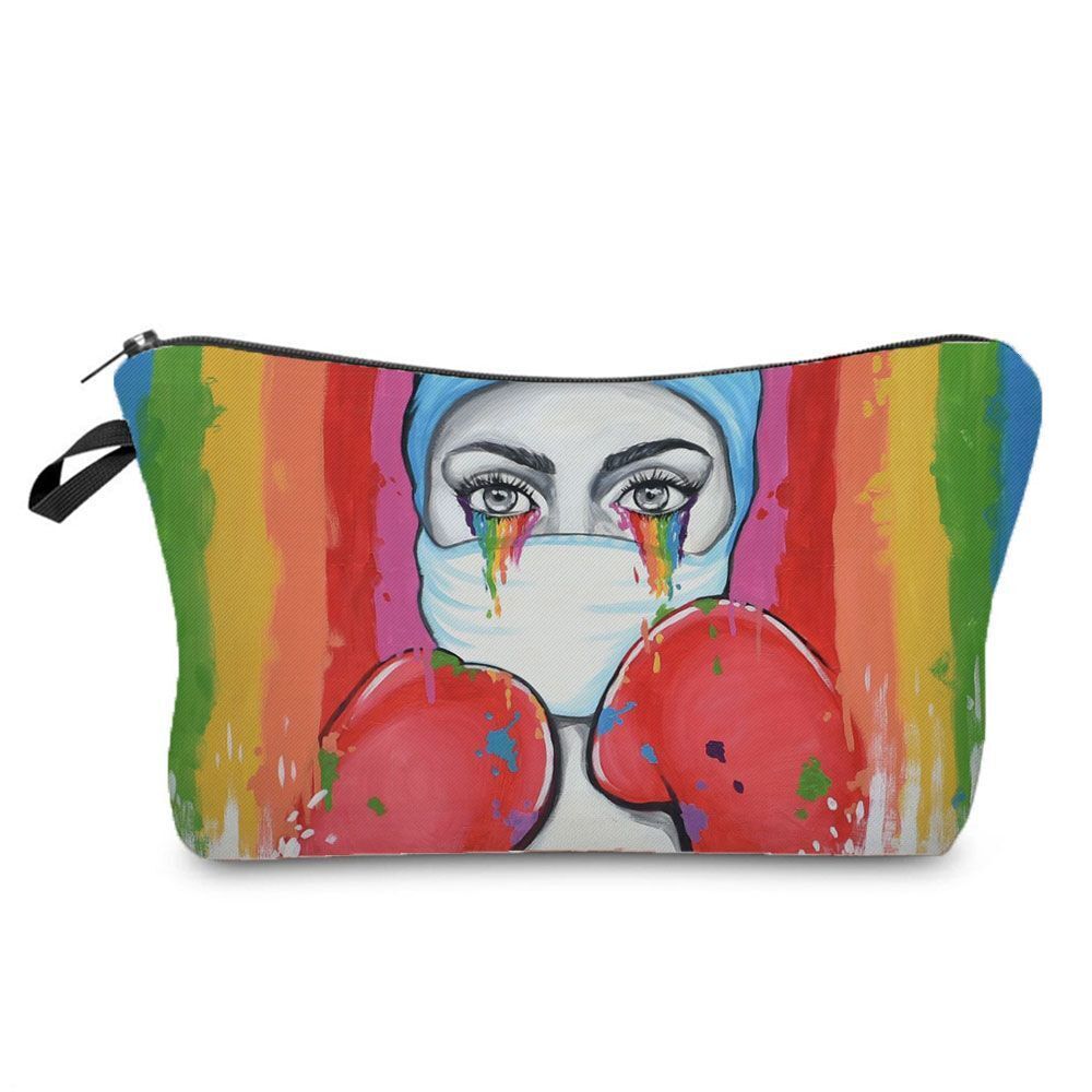 Cosmetic Bags Printed Makeup Bag Small Toiletry Bag Storage Purses 2*22*13.5 CM