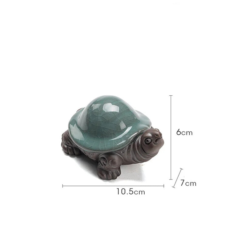 Little Turtle Tea Set Filter Figurine - Handmade Sculpture Kung Fu Tea Set