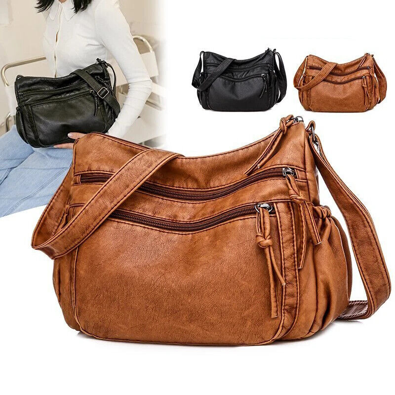 Washed PU Leather Women's Bag Shoulder Straddle Bags Holders
