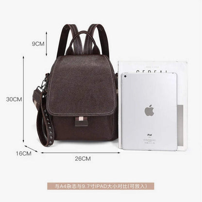Genuine Leather Backpack Anti Theft Vintage Style