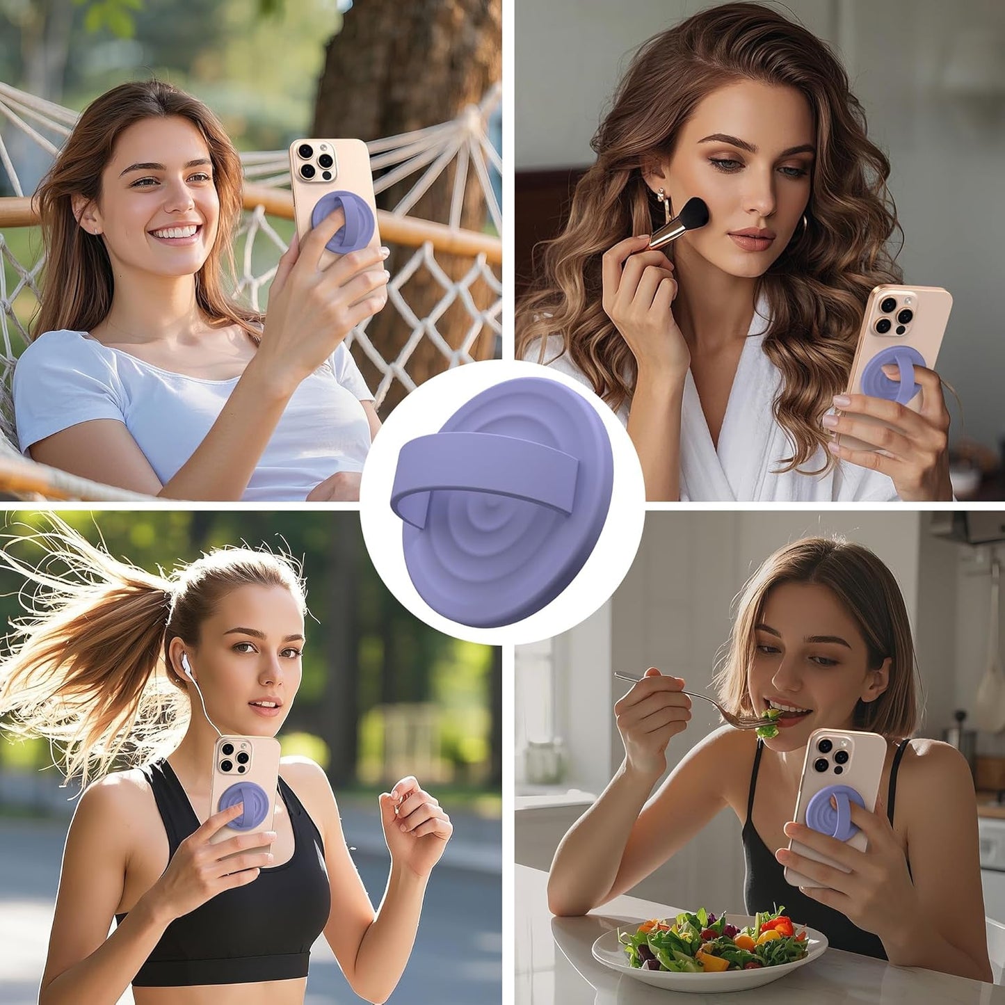 Magnetic Phone Grip Ring Holder, Liquid Silicone Magnet Cell Phone Grip Finger L
