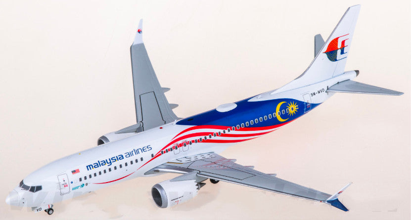 1:200 JC Wings Malaysia Airlines Boeing 737 MAX 8 9M-MVD Airplane Diecast Model